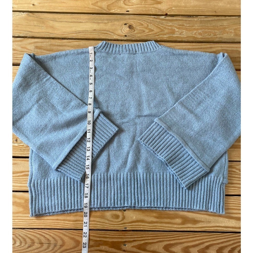 NEW Double Zero Sweater Size Medium Women’s Grey Wide Sleeve - Picture 5 of 7